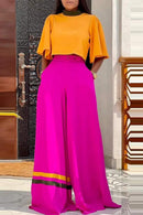 CROP TOP WIDE LEG HIGH WAIST PANTS SET